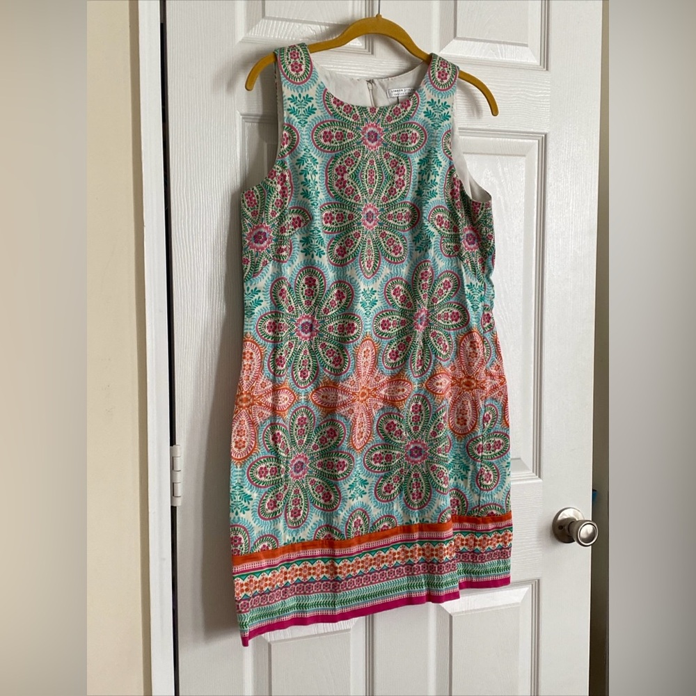 London Style Collection Sheath Dress Womens 10 Multicolor Floral Sleeveless
